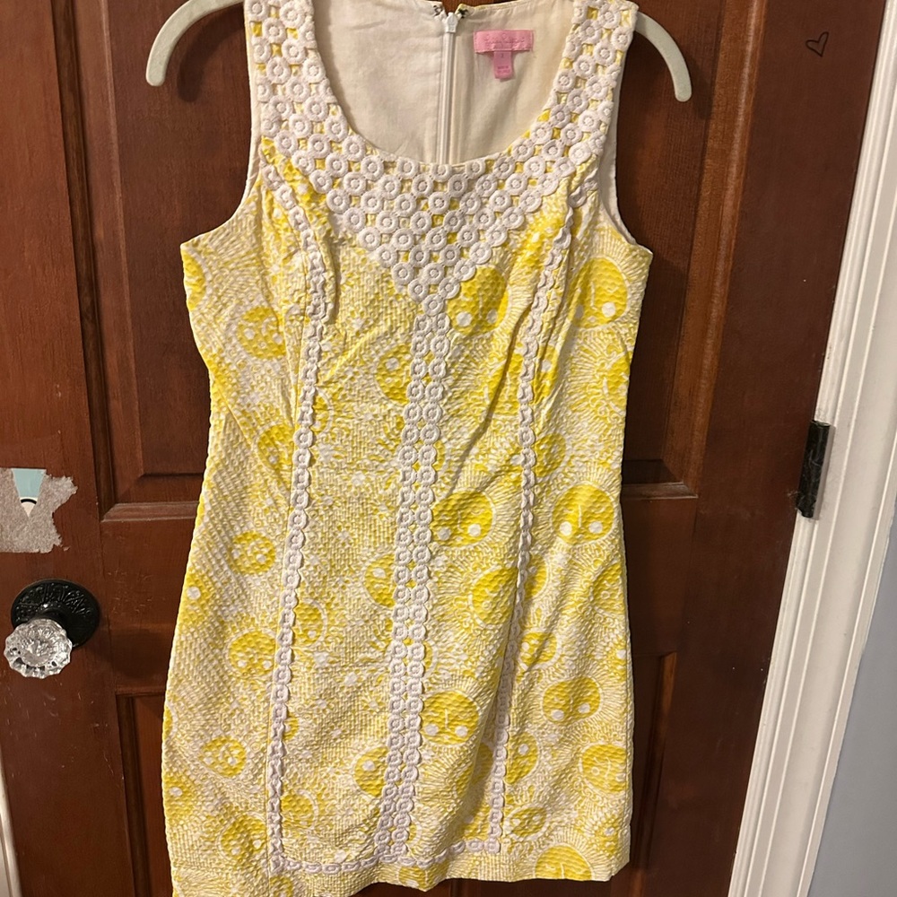 Lilly Pulitzer Yellow and Cream Mini Dress